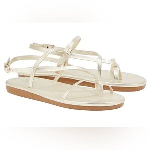 Ancient Greek Sandals Alethea Flip Flop in All Platinum. Size 38. New in box.